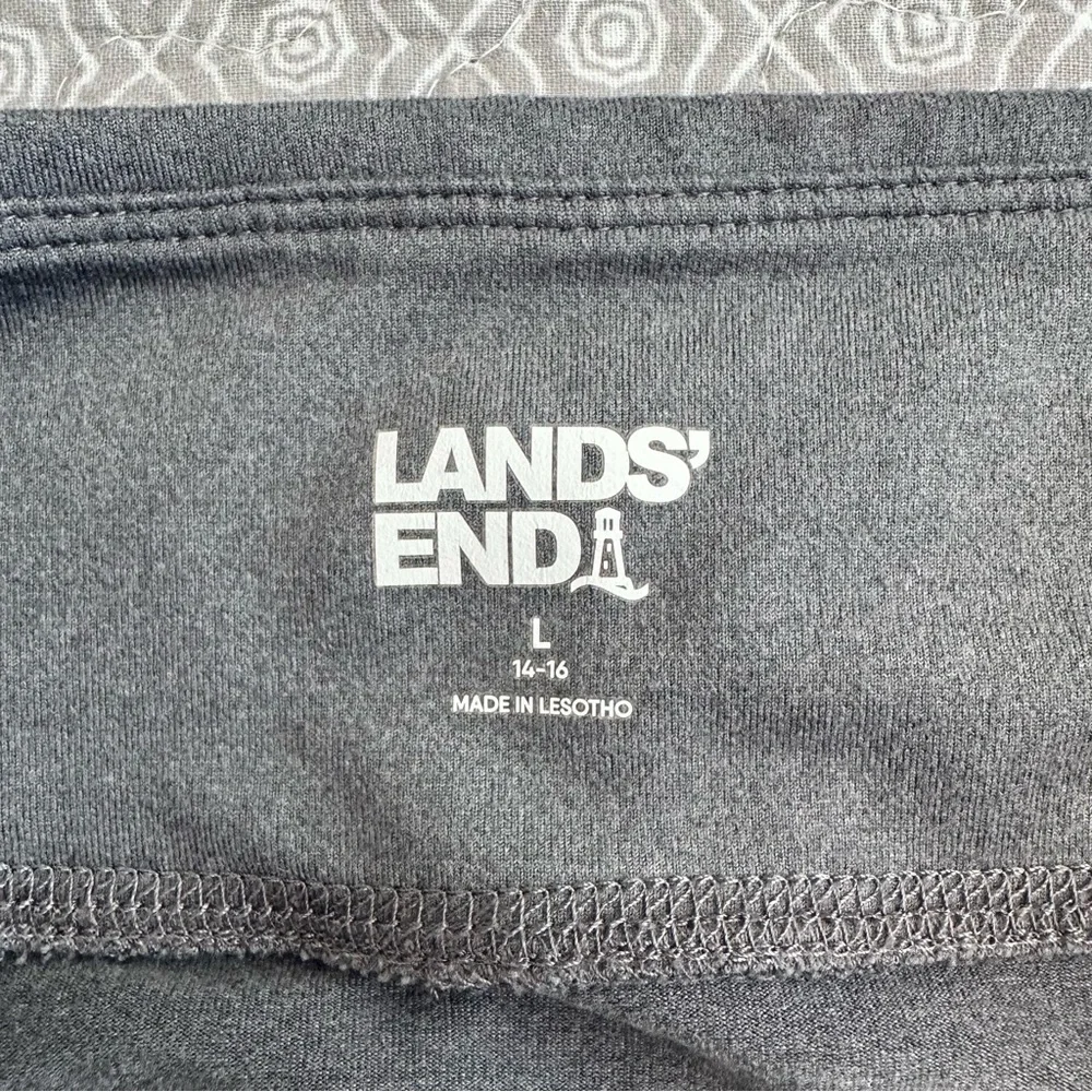 Lands' End Women’s Gray Pull-on Wide Leg Stretch Pants Leggings Size L 14-16